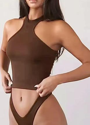 Коричневый топ stradivarius xs