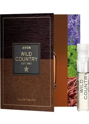 Туалетна вода avon wild country листівка із пробним зразком (0.6 мл)