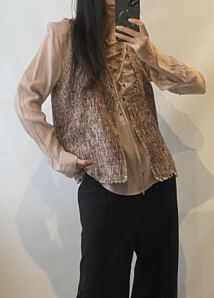 Жилетка zara жилетка твидовая твид