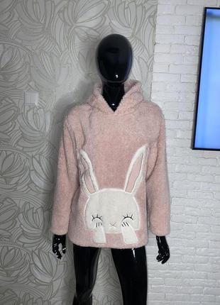 Волохате худи пушистая кофта с капюшоном nutmeg, l-xl