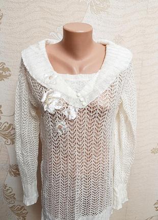 Кофта женская, ажурная, б/в, размер 48-50