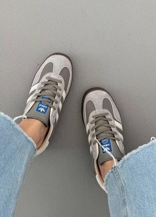 Кроссовки adidas gazelle grey white