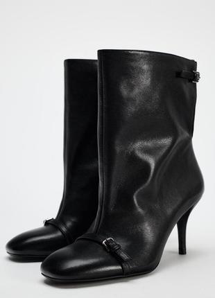 Новые кожаные ботинки ( ботинки, ботильоны) zara 39 р