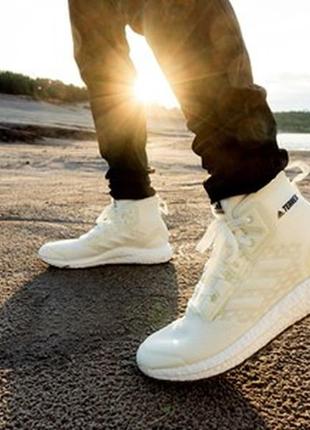 Мужские высокие белые кроссовки adidas terrex made to be remade free hiker beige 45 размер
