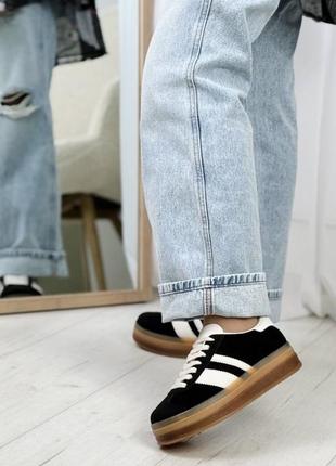 Кросівки кеди чорні на платформі демі весна осінь жіночі
