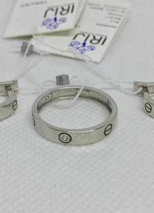 Новий родований срібний набір фіаніти срібло 925 проби