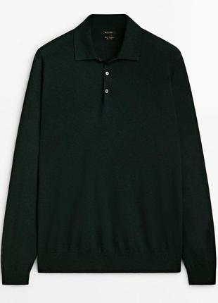 Изумрудное шерстяное поло от massimo dutti