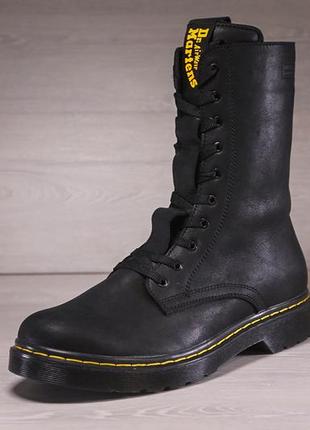 Мужские кожаные ботинки, берцы dr. martens jadon — black2 фото