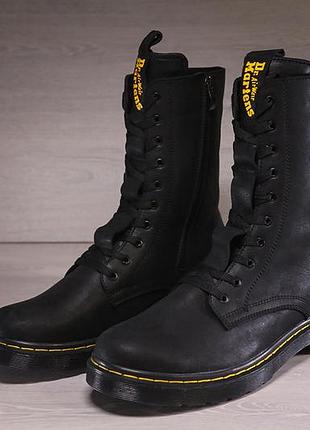 Мужские кожаные ботинки, берцы dr. martens jadon — black