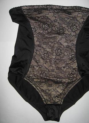 Элегантные высокие гладкие корректирующие трусики слип утягивающие трусы с кружевом