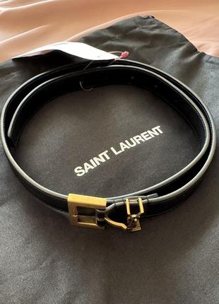 Saint laurent пояс - cassandre slim leather belt 70см оригінал