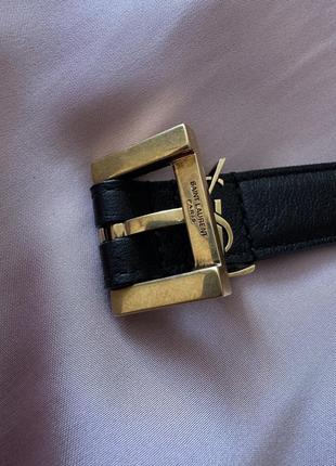 Saint laurent пояс - cassandre slim leather belt 70см оригінал4 фото