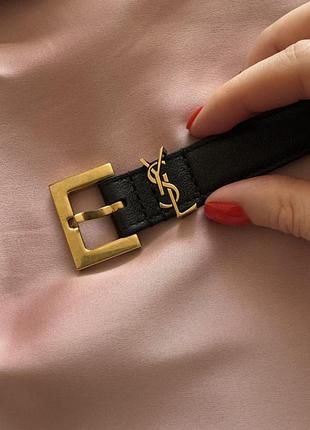 Saint laurent пояс - cassandre slim leather belt 70см оригінал6 фото