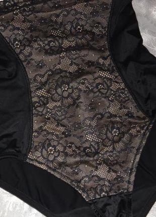 Элегантные высокие гладкие корректирующие трусики слип утягивающие трусы с кружевом