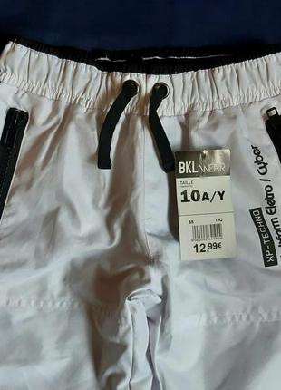 Джоггеры bkl wear германия белые непромокаемые спортивные штаны на подкладке на 8, 10 и 12 лет4 фото