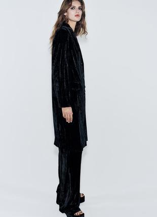 Пальто із жатого бархата zara5 фото