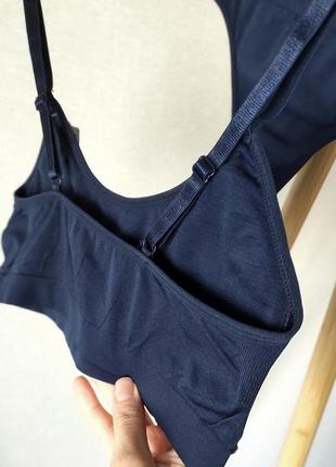 Новый женский комплект белья синий высокие трусики3 фото