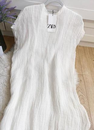 Платье-туника zw collection из 100%-го льна zara, размер xs, m3 фото