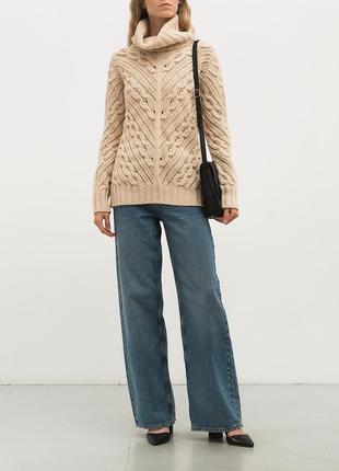 Шерстяной теплый свитер max mara крупной вязки шерсть кашемир