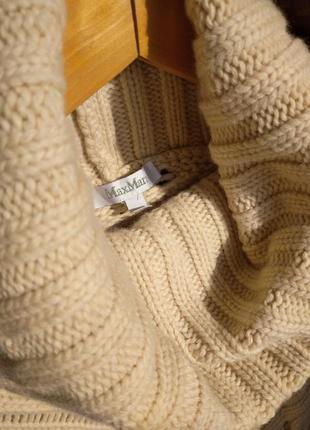 Шерстяной теплый свитер max mara крупной вязки шерсть кашемир