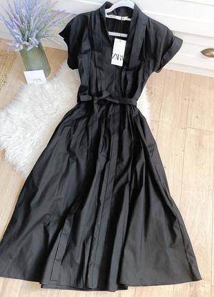 Платье-рубашка zw collection с ремнем от zara, размер xs, s