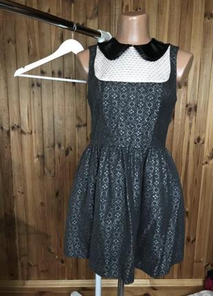 Короткое платье с воротником topshop