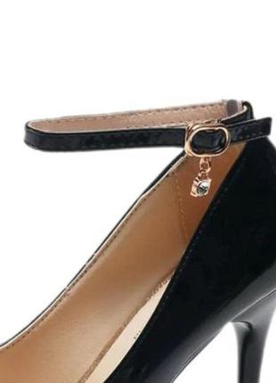 Женские черные туфли лодочки на шпильке эко кожа 36 37 38 39 40