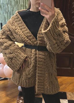Кардиган плюшевий в’язаний