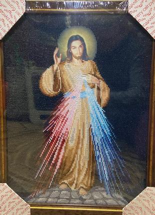 Ікона вишита бісером ісус милосердний