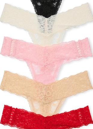 Набор трусики стринги  victoria’s secret кружевные оригинал виктория сикрет2 фото