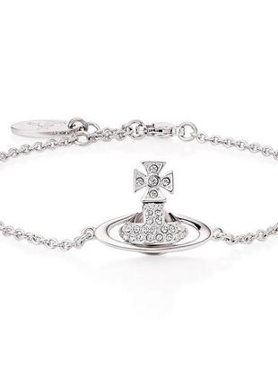 Браслет vivienne westwood sorada bas relief brass and cubic zirconia bracelet