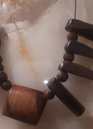 Шикарне дизайнерське намисто з червоного дерева ручної роботи