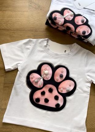 Футболки с лапкой для девушек 92-116