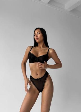 Женское белье черный комплект