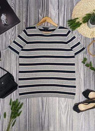 Тонкий свитер в полоску с коротким рукавом с красивым составом dorothy perkins #4053