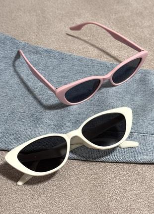 Очки-лисички / кошечки / кошка / очки / розовые очки / белые очки / тренд 2025