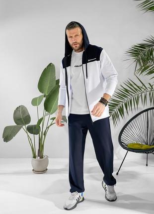 Мужской спортивный костюм с капюшоном (кофта на молнии/брюки прямые) с 50 по 60 размер6 фото