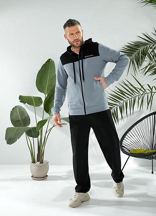 Мужской спортивный костюм с капюшоном (кофта на молнии/брюки прямые) с 50 по 60 размер3 фото