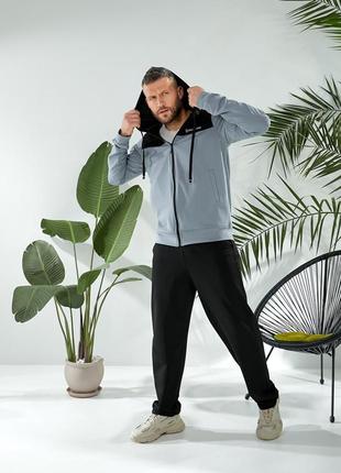 Мужской спортивный костюм с капюшоном (кофта на молнии/брюки прямые) с 50 по 60 размер4 фото