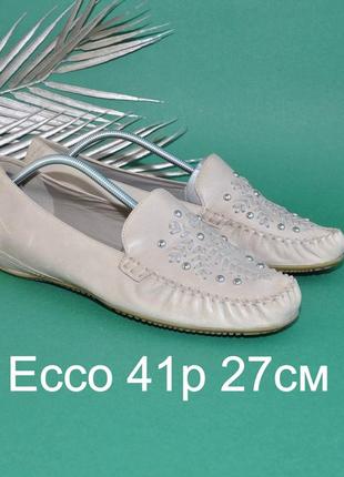 Шкіряні туфлі мокасини ecco
