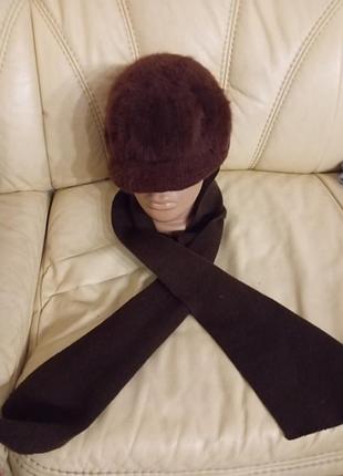 Шапка шарфик ангора англлия