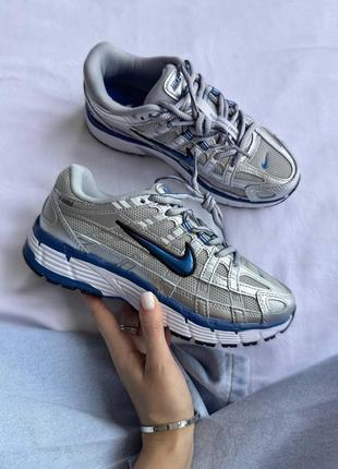 Кроссовки nike p-6000 silver / blue