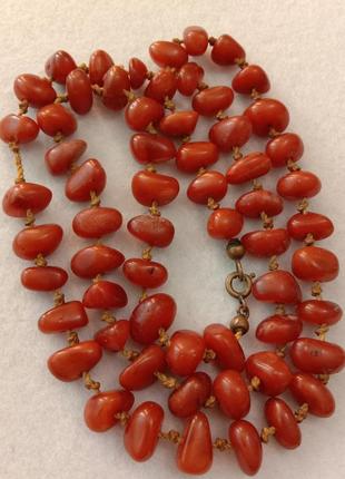 Бусы колье старинный янтарь