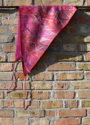 Бактус, косинка, шарф трикутний вовняний валяний ручний матеріал