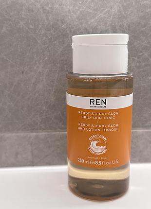 Тонік для сяючої шкіри обличчя з ана кислотами ren radiance ready steady glow daily aha тонік