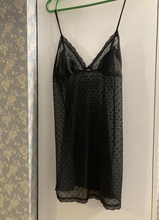 Прозорий пеньюар в мушку в горошок la senza