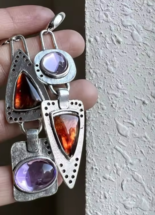 Серьги бохо этно стиль со вставками