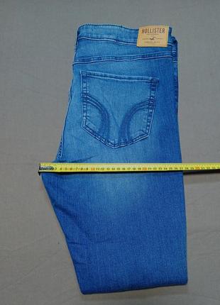 Талия 90 см hollister super skinny синие рваные джинсы size 15r w27 l31 170/82a
