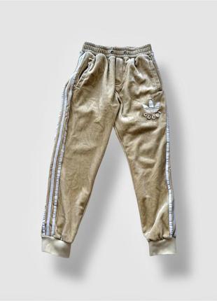 Мужские велюровые спортивные штаны gucci x adidas
