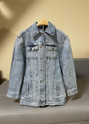 Джинсова подовжена куртка denim co